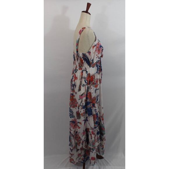 BANJANAN Sz XXL 2xl Floral Maxi Dress Cutout Tie Front Sagitta NWT - Picture 6 of 10